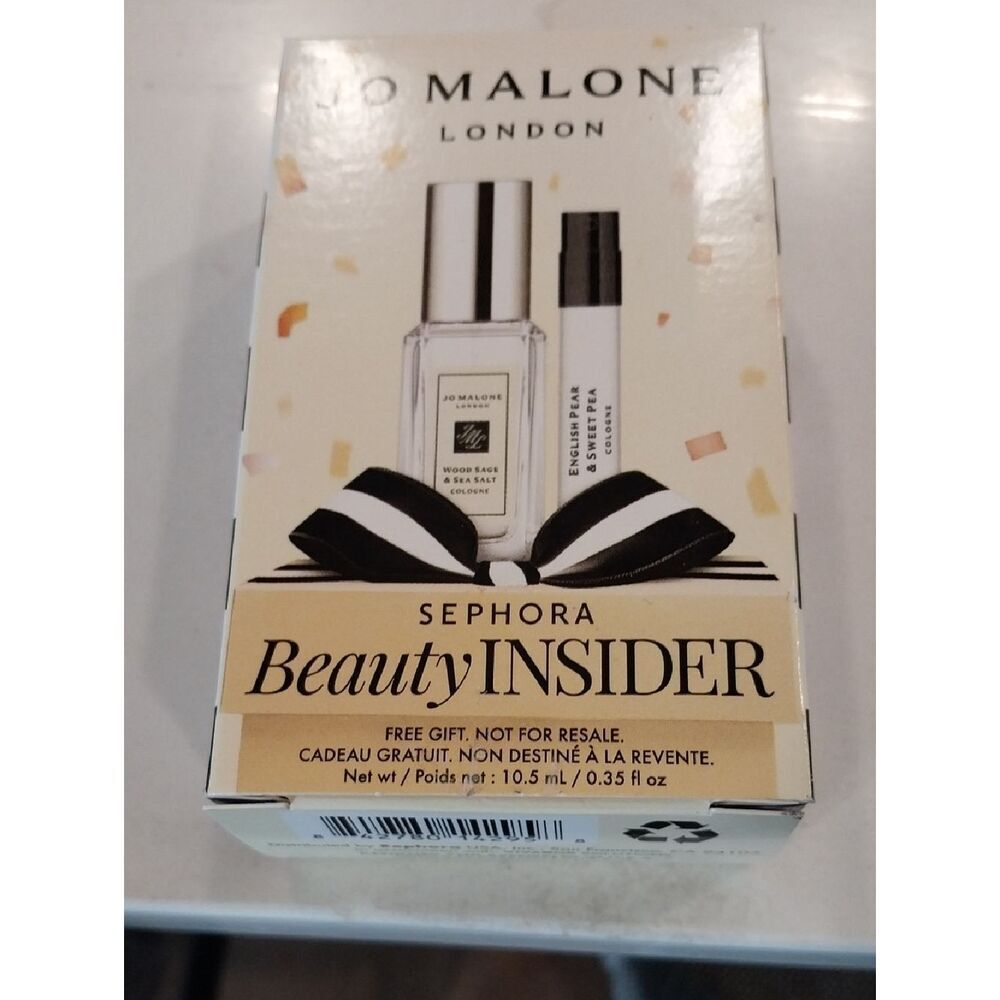 Jo Malone Cream & Black Mini Fragrance Gift Set...English Pear And Sweet Pea.